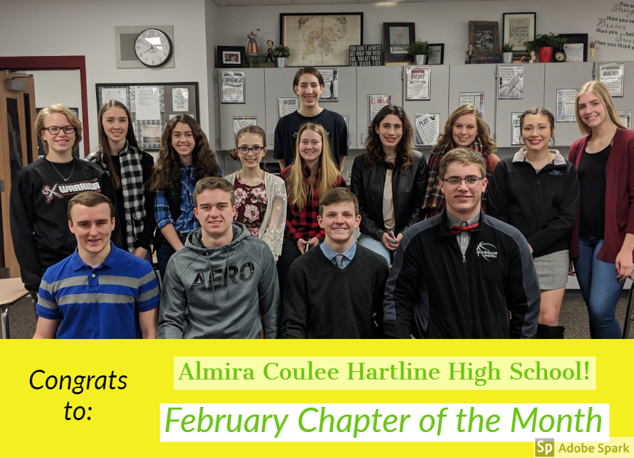 Almira Coulee Hartline High School - February Chapter of the Month